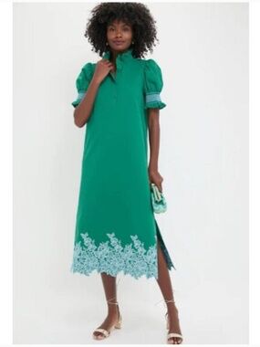 blue leafy floral maeve midi dress Provence Bloom Tiered Midi Dress Floral Blue